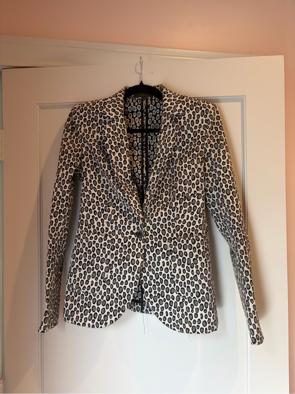 Rachel Zoe Black and White Animal Print Blazer